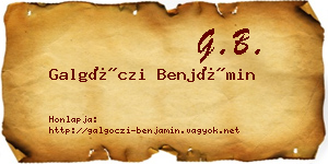 Galgóczi Benjámin névjegykártya