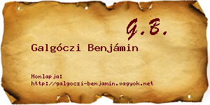 Galgóczi Benjámin névjegykártya